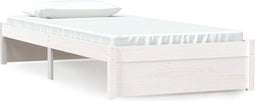 vidaXL - Bedframe - massief - hout - wit - 90x190 - cm