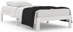vidaXL - Bedframe - massief - hout - wit - 90x190 - cm
