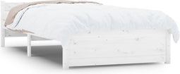 vidaXL - Bedframe - massief - hout - wit - 90x190 - cm