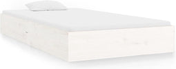 vidaXL - Bedframe - massief - hout - wit - 90x200 - cm
