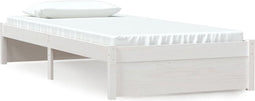 vidaXL - Bedframe - massief - hout - wit - 90x200 - cm