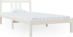 vidaXL - Bedframe - massief - hout - wit - 90x200 - cm