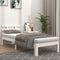 vidaXL - Bedframe - massief - hout - wit - 90x200 - cm