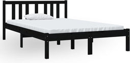 vidaXL - Bedframe - massief - hout - zwart - 120x190 - cm