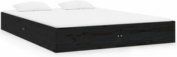 vidaXL - Bedframe - massief - hout - zwart - 120x190 - cm