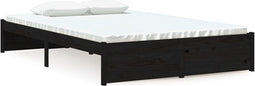 vidaXL - Bedframe - massief - hout - zwart - 120x190 - cm