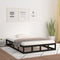 vidaXL - Bedframe - massief - hout - zwart - 120x200 - cm