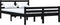vidaXL - Bedframe - massief - hout - zwart - 135x190 - cm