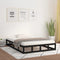 vidaXL - Bedframe - massief - hout - zwart - 140x190 - cm