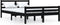 vidaXL - Bedframe - massief - hout - zwart - 140x200 - cm