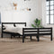vidaXL - Bedframe - massief - hout - zwart - 140x200 - cm