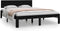 vidaXL - Bedframe - massief - hout - zwart - 150x200 - cm