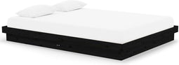 vidaXL - Bedframe - massief - hout - zwart - 150x200 - cm