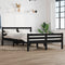 vidaXL - Bedframe - massief - hout - zwart - 160x200 - cm