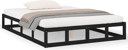 vidaXL - Bedframe - massief - hout - zwart - 160x200 - cm