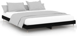 vidaXL - Bedframe - massief - hout - zwart - 200x200 - cm