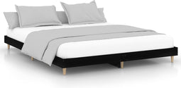 vidaXL - Bedframe - massief - hout - zwart - 200x200 - cm