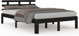 vidaXL - Bedframe - massief - hout - zwart - 200x200 - cm