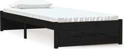 vidaXL - Bedframe - massief - hout - zwart - 75x190 - cm