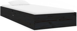 vidaXL - Bedframe - massief - hout - zwart - 75x190 - cm