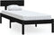 vidaXL - Bedframe - massief - hout - zwart - 75x190 - cm