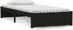 vidaXL - Bedframe - massief - hout - zwart - 90x190 - cm