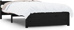 vidaXL - Bedframe - massief - hout - zwart - 90x200 - cm