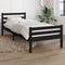vidaXL - Bedframe - massief - hout - zwart - 90x200 - cm