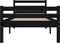 vidaXL - Bedframe - massief - hout - zwart - 90x200 - cm