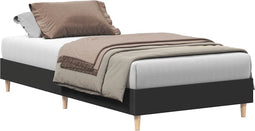 vidaXL - Bedframe - matras - zonder - matras - 100x200 - cm - spaanplaat - zwart
