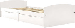 vidaXL - Bedframe - met - 2 - lades - massief - grenenhout - wit - 90x200 - cm