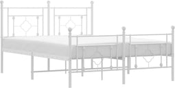 vidaXL - Bedframe - met - hoofd- - en - voeteneinde - metaal - wit - 140x200 - cm