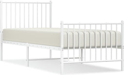 vidaXL - Bedframe - met - hoofd- - en - voeteneinde - metaal - wit - 80x200 - cm