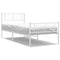 vidaXL - Bedframe - met - hoofd- - en - voeteneinde - metaal - wit - 100x200 - cm