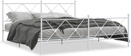 vidaXL - Bedframe - met - hoofd- - en - voeteneinde - metaal - wit - 180x200 - cm