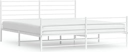 vidaXL - Bedframe - met - hoofd- - en - voeteneinde - metaal - wit - 183x213 - cm