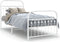 vidaXL - Bedframe - met - hoofd- - en - voeteneinde - metaal - wit - 90x200 - cm
