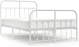 vidaXL - Bedframe - met - hoofd- - en - voeteneinde - metaal - wit - 120x200 - cm