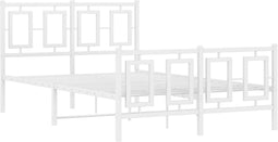 vidaXL - Bedframe - met - hoofd- - en - voeteneinde - metaal - wit - 120x200 - cm