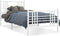 vidaXL - Bedframe - met - hoofd- - en - voeteneinde - metaal - wit - 100x190 - cm
