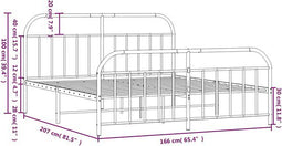 vidaXL - Bedframe - met - hoofd- - en - voeteneinde - metaal - wit - 160x200 - cm