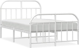 vidaXL - Bedframe - met - hoofd- - en - voeteneinde - metaal - wit - 120x200 - cm