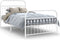 vidaXL - Bedframe - met - hoofd- - en - voeteneinde - metaal - wit - 107x203 - cm