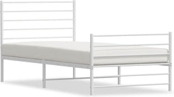 vidaXL - Bedframe - met - hoofd- - en - voeteneinde - metaal - wit - 80x200 - cm
