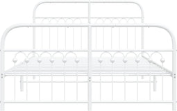 vidaXL - Bedframe - met - hoofd- - en - voeteneinde - metaal - wit - 140x200 - cm