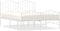 vidaXL - Bedframe - met - hoofd- - en - voeteneinde metaal - wit - 140x190 - cm