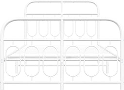 vidaXL - Bedframe - met - hoofd- - en - voeteneinde - metaal - wit - 120 - x - 190 - cm