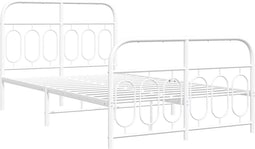 vidaXL - Bedframe - met - hoofd- - en - voeteneinde - metaal - wit - 120x200 - cm