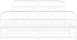 vidaXL - Bedframe - met - hoofd- - en - voeteneinde - metaal - wit - 193x203 - cm