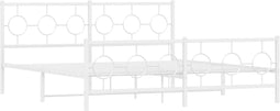 vidaXL - Bedframe - met - hoofd- - en - voeteneinde - metaal - wit - 183x213 - cm